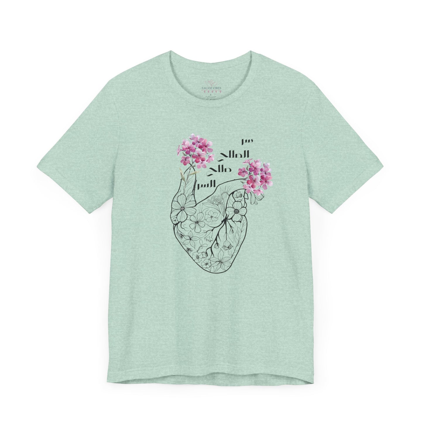 Floral Heart Women Tee - Soft Jersey Short Sleeve Shirt