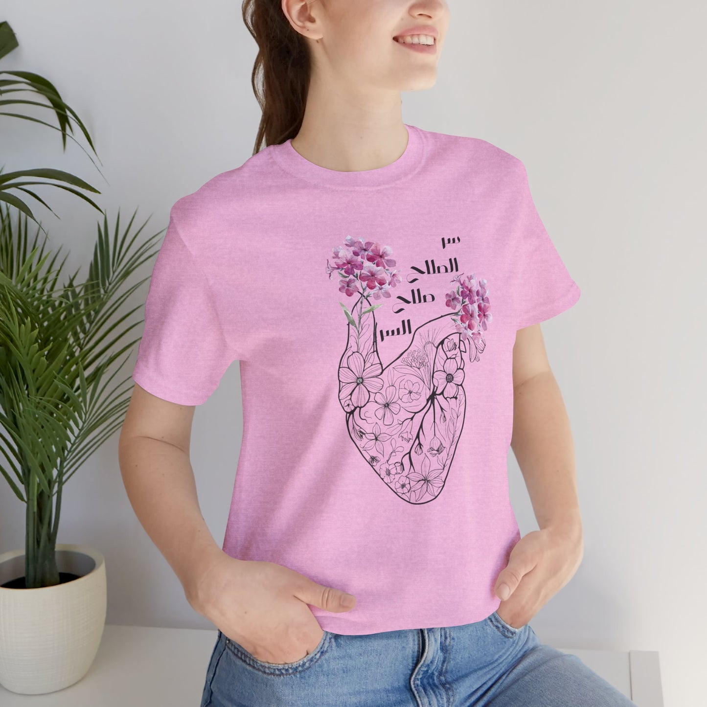 Floral Heart Women Tee - Soft Jersey Short Sleeve Shirt