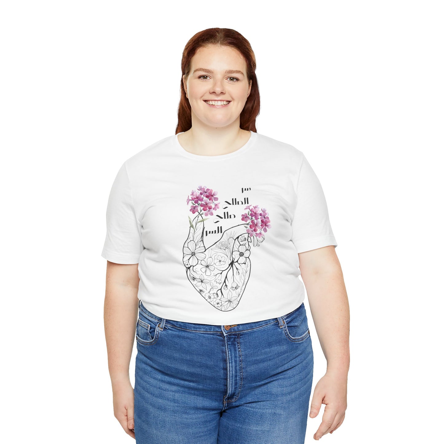 Floral Heart Women Tee - Soft Jersey Short Sleeve Shirt