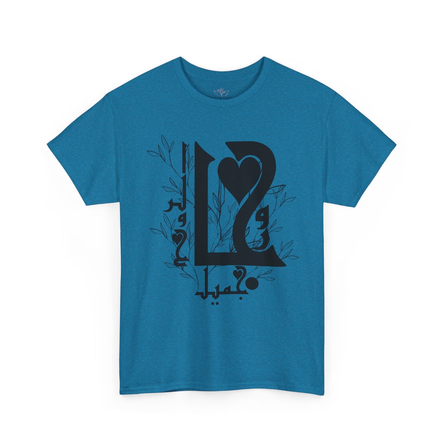 Romantic Unisex Heavy Cotton Tee with Custom Heart Design - Perfect Gift for Couples, Casual Wear, Love, Anniversary, Valentine's Day