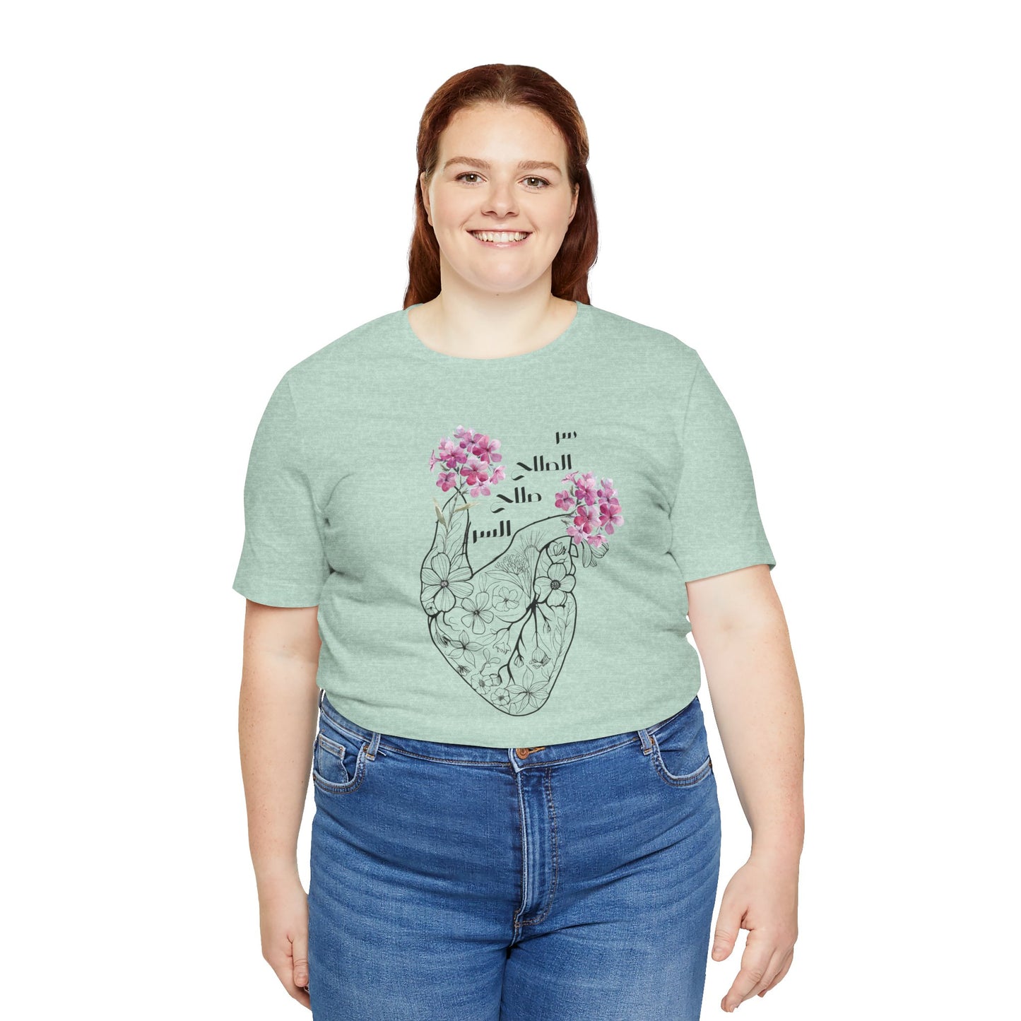Floral Heart Women Tee - Soft Jersey Short Sleeve Shirt