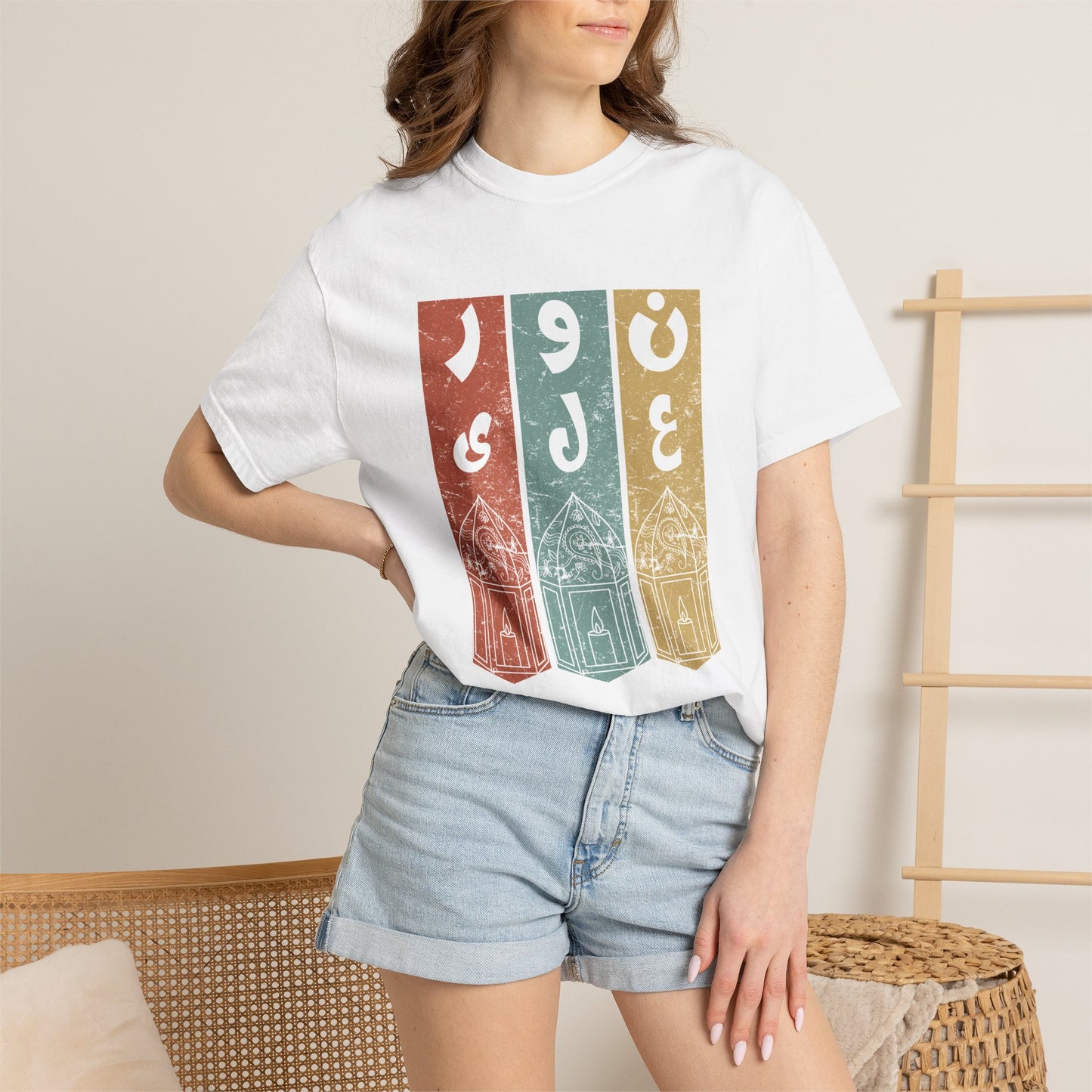 Vintage Design T-Shirt — نور على نور Arabic Calligraphy