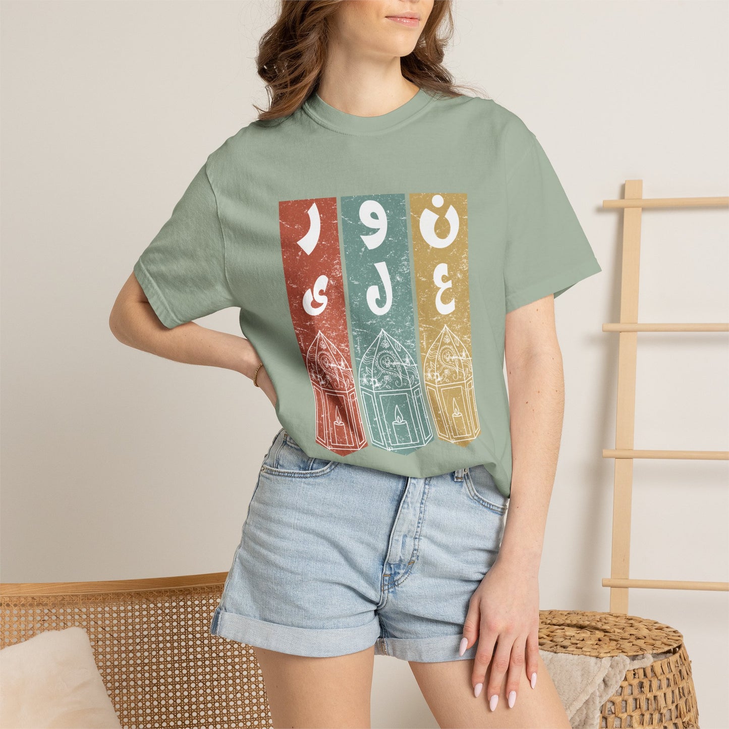 Vintage Design T-Shirt — نور على نور Arabic Calligraphy