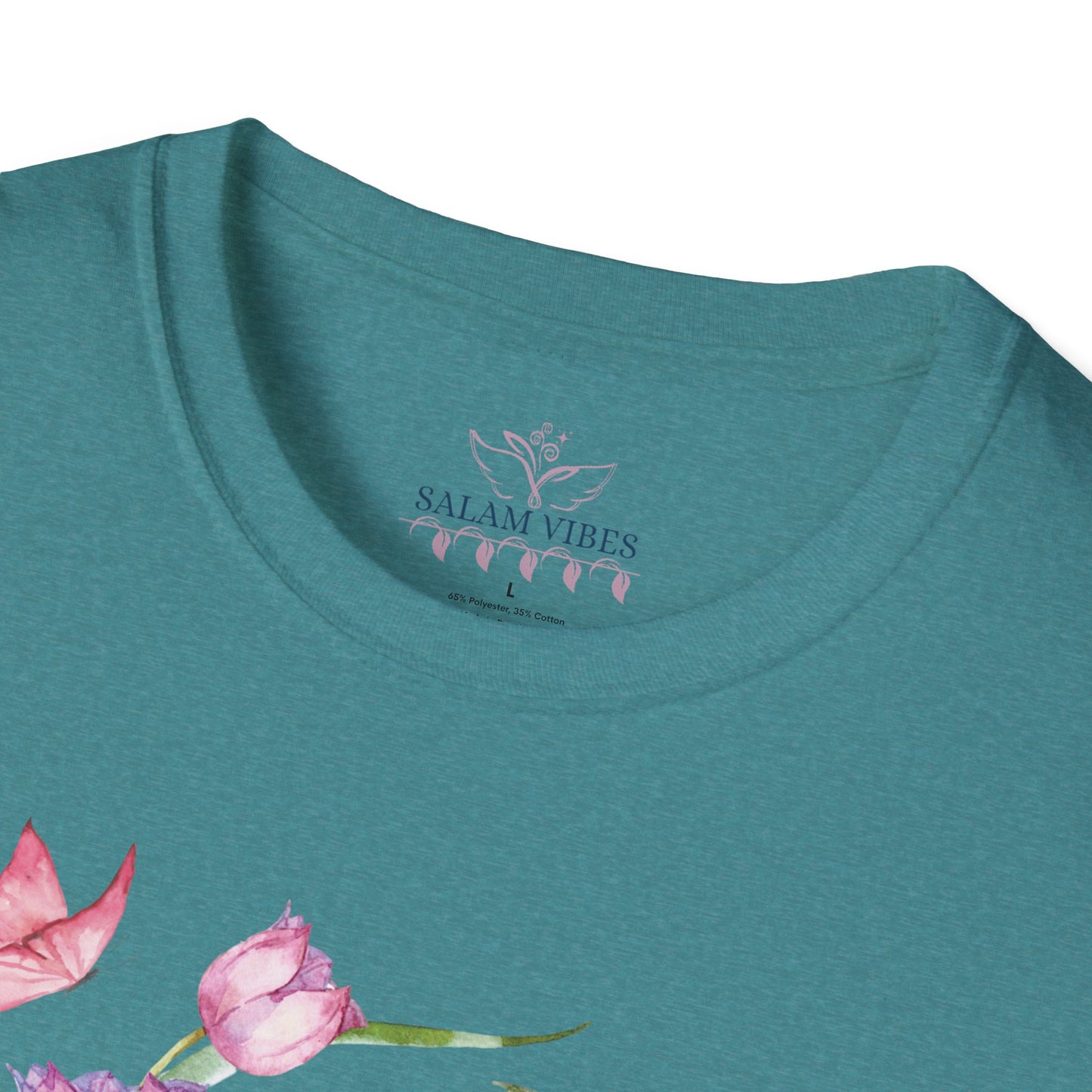 Floral Quote T-Shirt - Women Tee with Arabic Floral Design, Perfect Gift for Birthdays, Mother's Day, Casual Wear