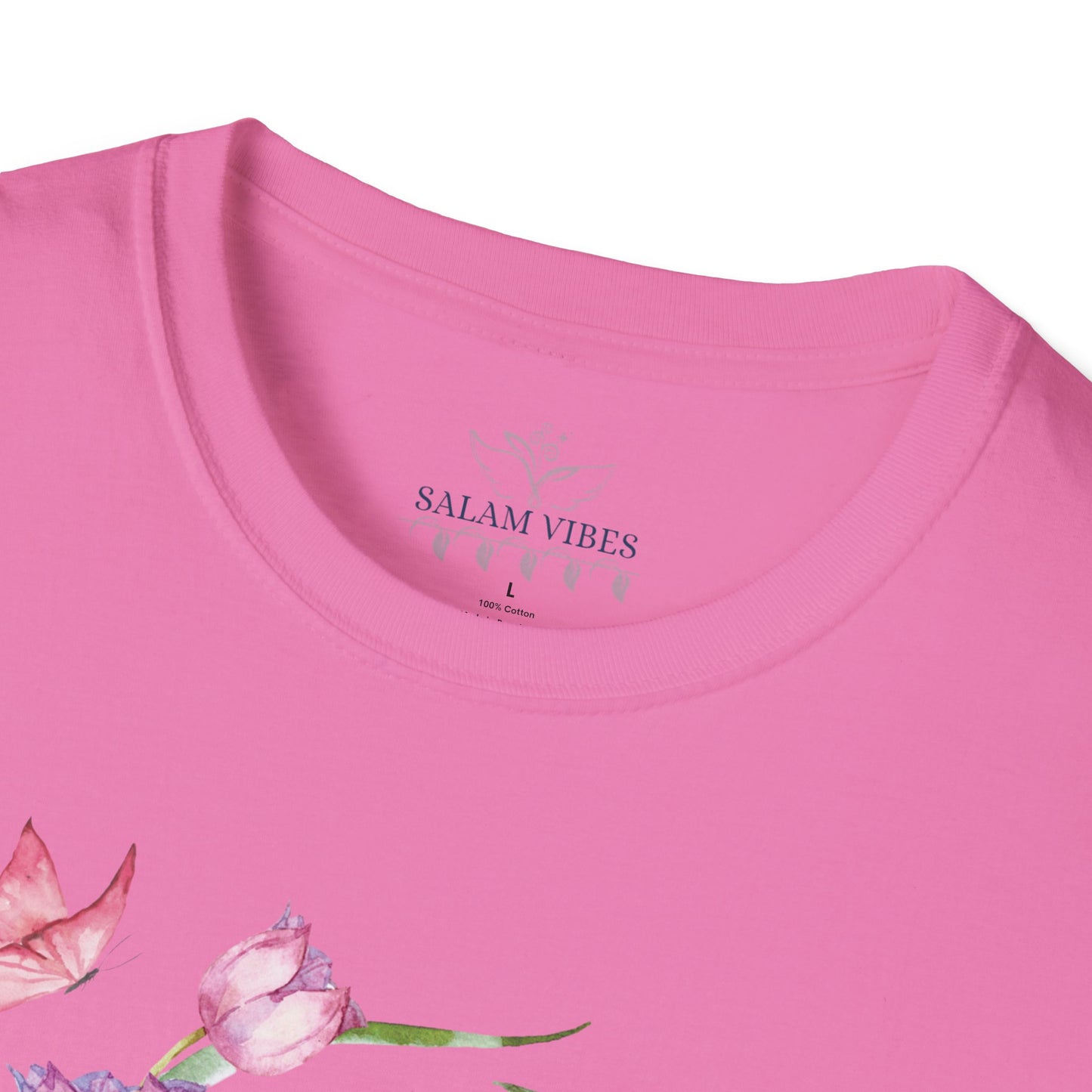 Floral Quote T-Shirt - Women Tee with Arabic Floral Design, Perfect Gift for Birthdays, Mother's Day, Casual Wear
