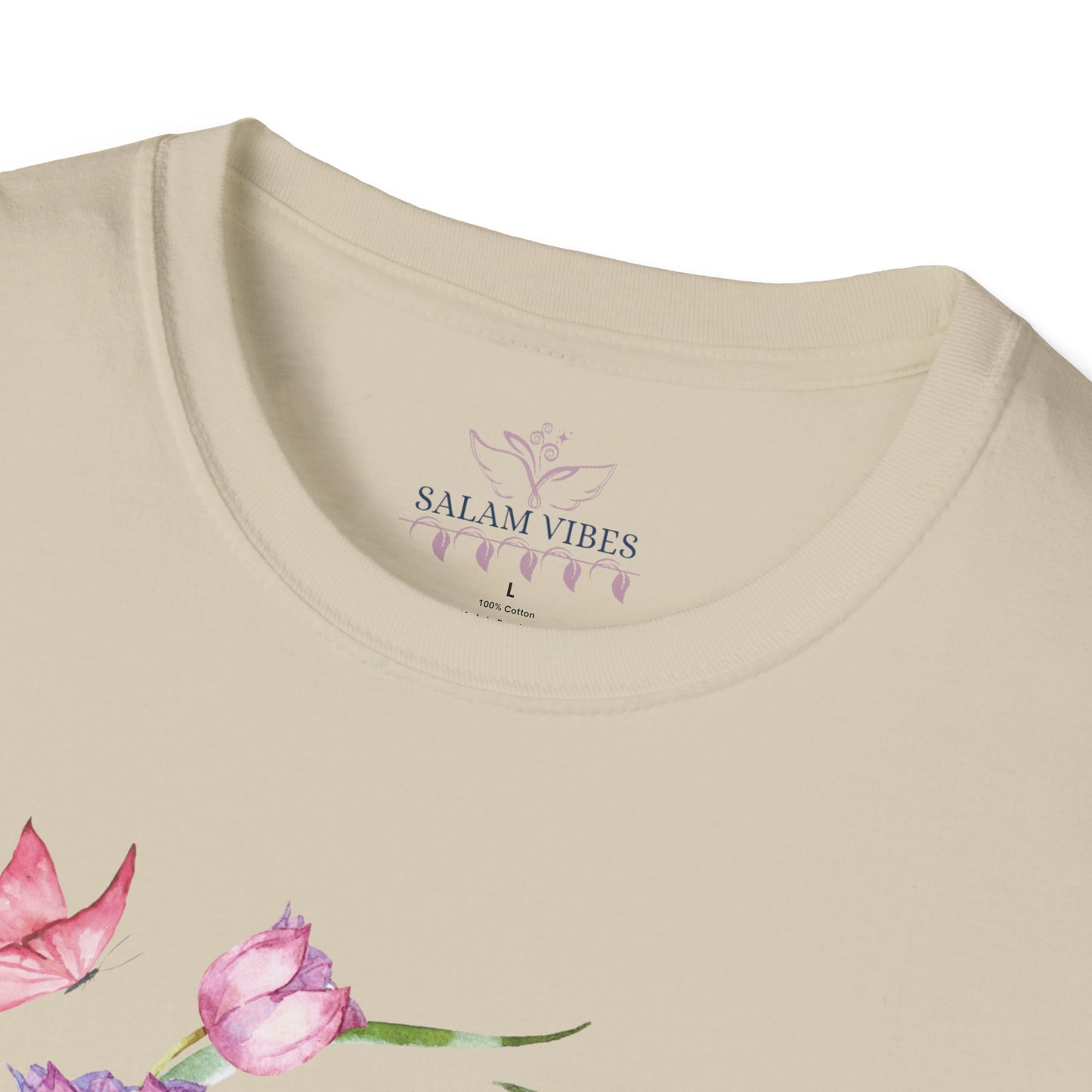Floral Quote T-Shirt - Women Tee with Arabic Floral Design, Perfect Gift for Birthdays, Mother's Day, Casual Wear