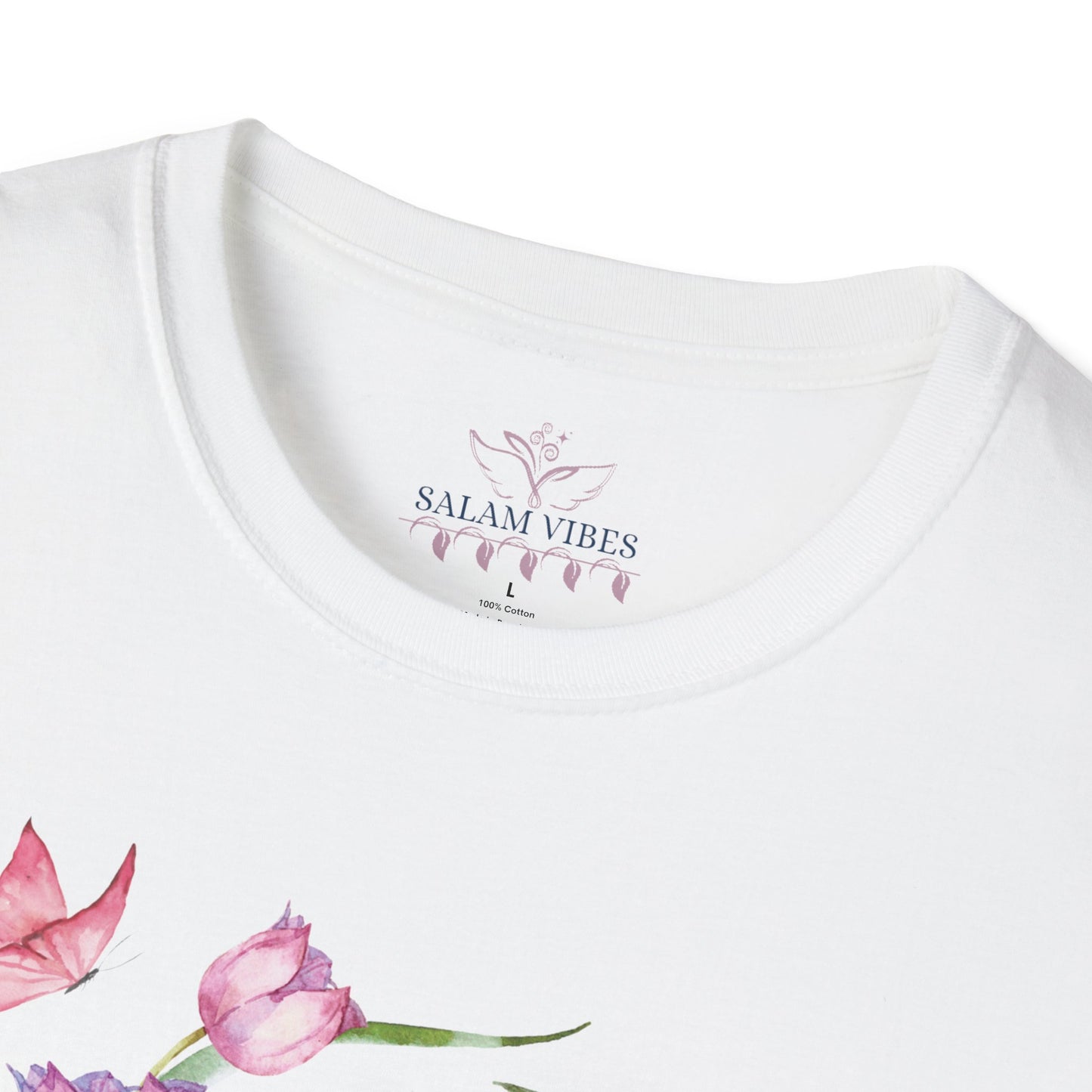 Floral Quote T-Shirt - Women Tee with Arabic Floral Design, Perfect Gift for Birthdays, Mother's Day, Casual Wear