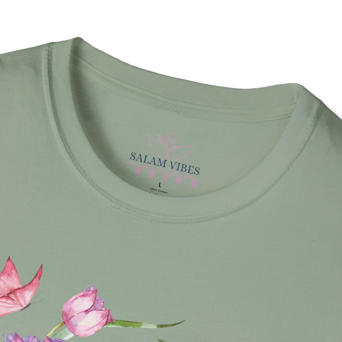 Floral Quote T-Shirt - Women Tee with Arabic Floral Design, Perfect Gift for Birthdays, Mother's Day, Casual Wear