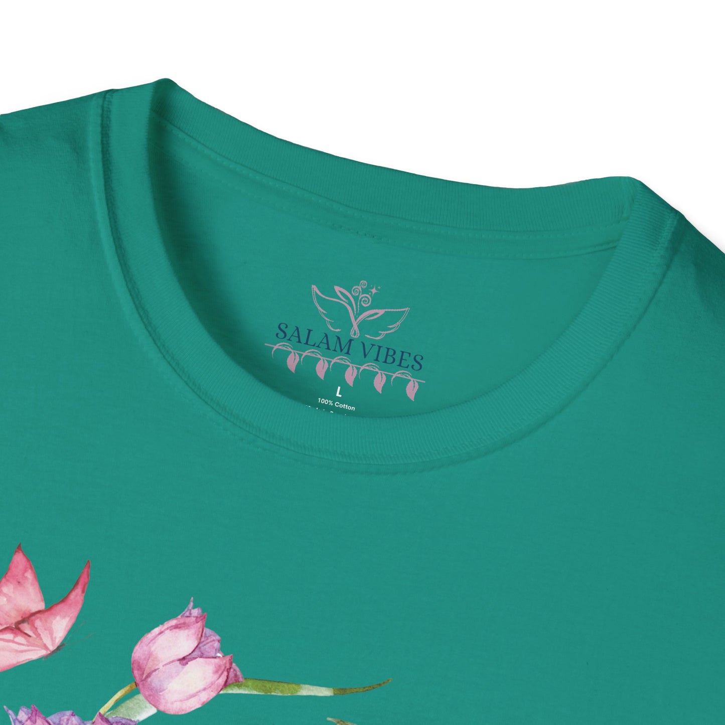 Floral Quote T-Shirt - Women Tee with Arabic Floral Design, Perfect Gift for Birthdays, Mother's Day, Casual Wear