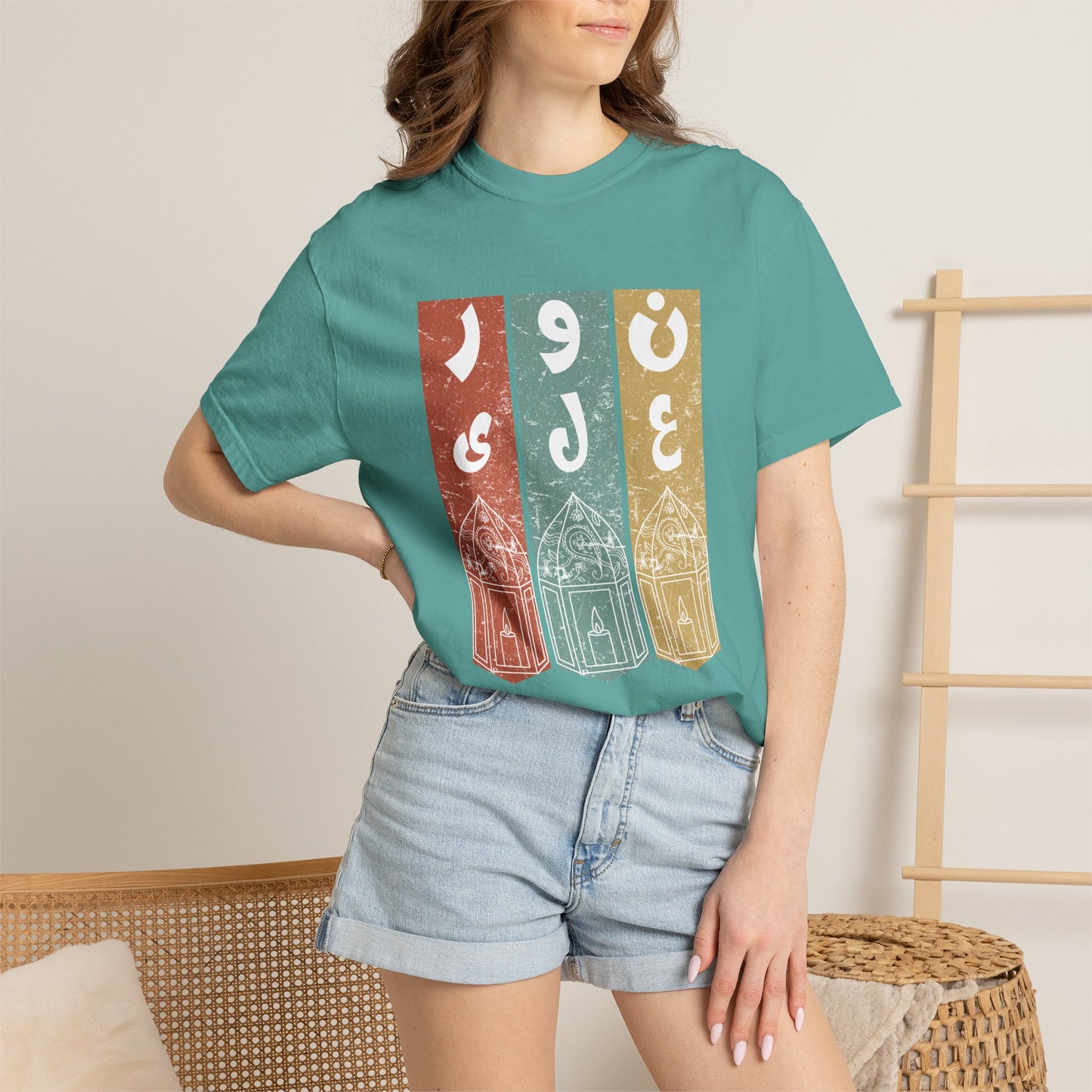 Vintage Design T-Shirt — نور على نور Arabic Calligraphy